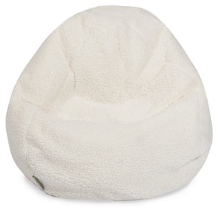 Solid Cream Sherpa Large Bean Bag Chair