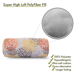 Citrus Blooms Round Bolster Pillow