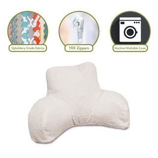 Solid Cream Sherpa Reading Pillow