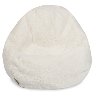 Solid Cream Sherpa Bean Bag Chair